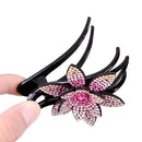 Flower shape Dovetail Barrette Styling Tools Rhinestone Hairpin Hair Clips
