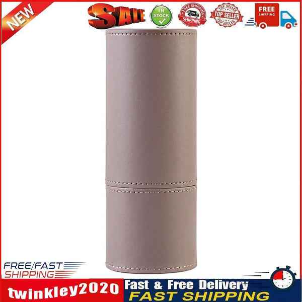 PU Waterproof Makeup Brush Storage Case Circular Pen Holder Box (Grey) Newly