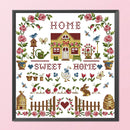 Partial Cross Stitch 14CT Cotton Thread DIY Sweet Home Printed Embroidery