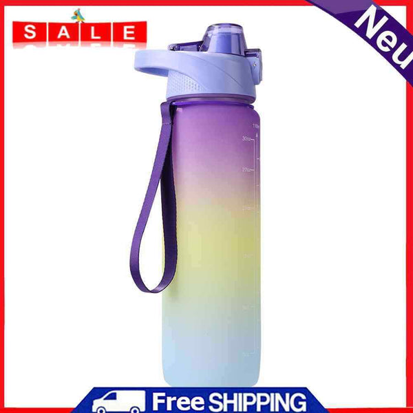 Outdoor Water Bottle with Straw BPA Free Gradient Drinking Cup (Purple)