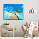 Painting By Numbers Kit DIY Quiet Beach Hand Painted Canvas Oil Art Picture