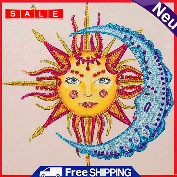 Handmade Part Drill Sun Moon 5D Special Shaped DIY Diamond Painting Kit Artwork