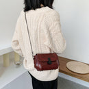 Retro PU Leather Shoulder Messenger Bag Women Solid Color Chain Crossbody Bags