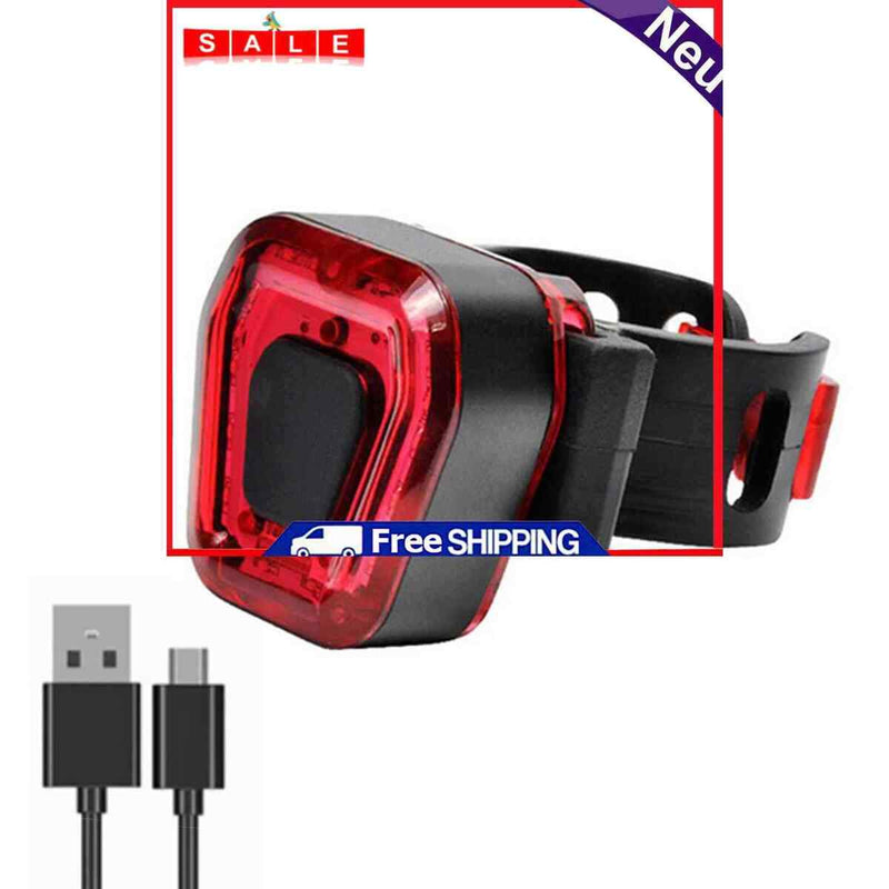 5 Flashing Modes Aluminum Alloy Tail Light Rechargeable USB Bicycle Back Lamp