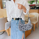Fashion Animal Pattern Print Underarm Bag Women Casual Hobos Shape Small Purse