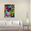 5D DIY Full Drill Round Shape Succulent Rhinestone Diamond Drawing Home Decor