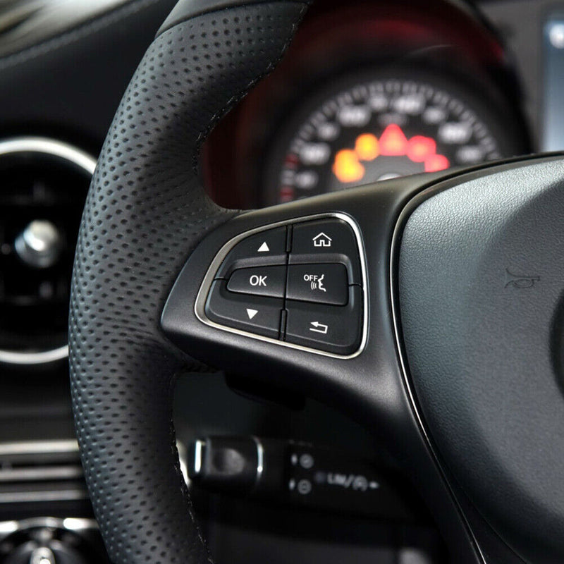 2pcs Steering Wheel Button for Mercedes C Class W205/GLC Class W253 (Black)