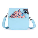 PU Leather Bag Case w/ Adjustable Shoulder Strap for Instax Mini 11 (Blue) Newly