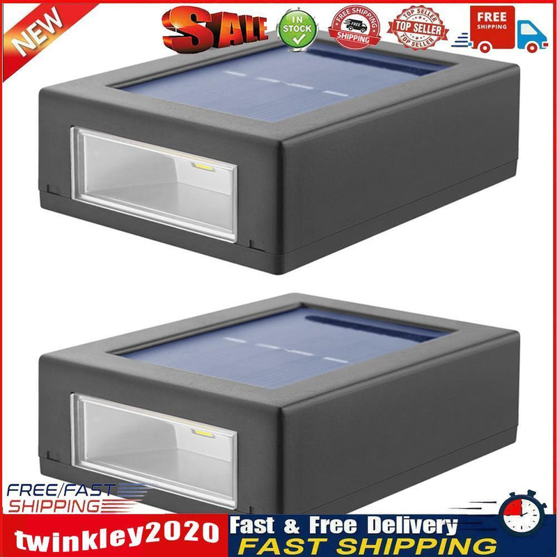 2pcs LED Solar Light Outdoor Wall Lamp for Garden Yard Decor (Warm Light) Newly
