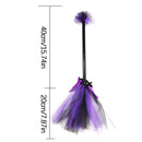 Halloween Witch Broom Plastic Witch Broomstick Kid Color Broom (Purple)