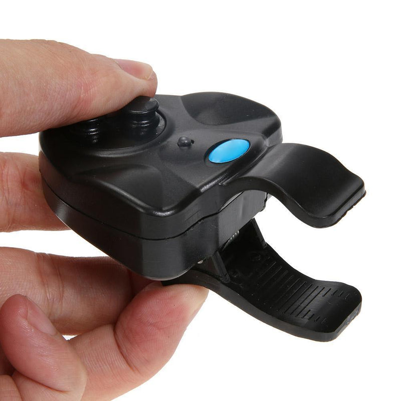 Black Electronic LED Light Fish Bite Sound Alarm Bell Clip On Fishing Rod Newly