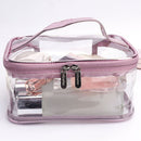 Simple Layer Waterproof Cosmetic Makeup Bags Women Toiletry Cases (Pink)