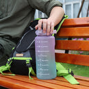2000ml Water Bottle with Time Marker for Outdoor Sports Drink Cup (Purple) Newly