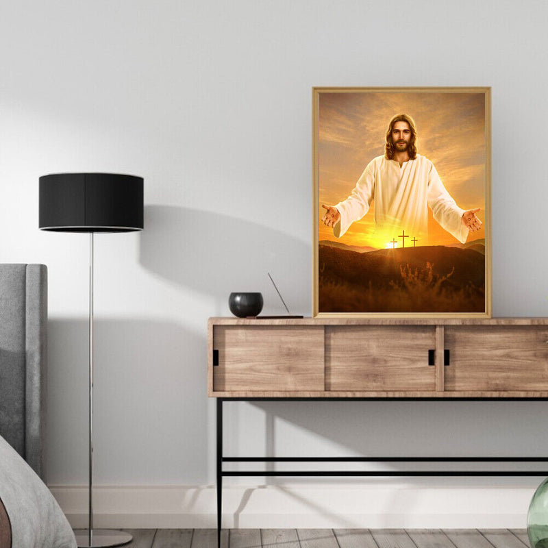 Frameless Oil Paint By Numbers Religious Jesus DIY Canvas Picture Craft