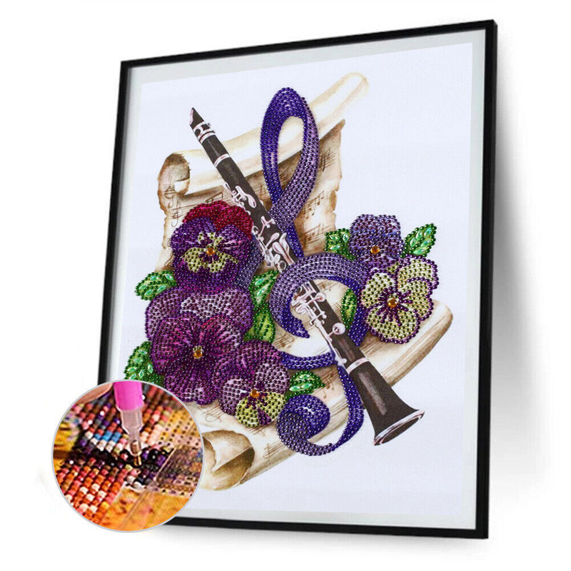 Musical Flowers Partial Special Shape Drill DIY Diamond Painting (YK202) Newly