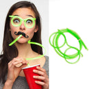 Novelty Eyeglasses Drinking Straw for Kids Birthday Party Supplies (Green) Newly