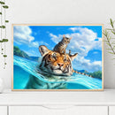 Painting By Numbers Kit DIY Tiger Hand Painted Canvas Oil Art Picture Gift