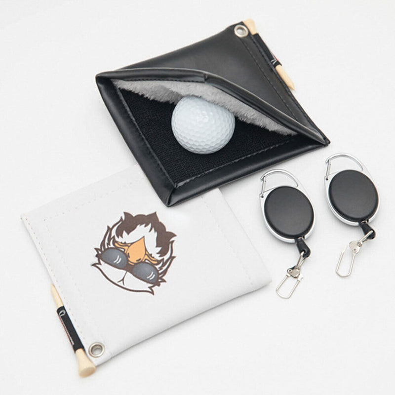 Golf Ball Cleaning Towel Sports Golf Club Head Wiping Cloth Cleaner (Black)