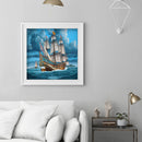 5D Diamond Painting Full Round Drill DIY Storm Boat Rhinestone Drawing Mosaic