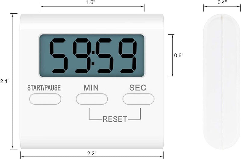 Magnetic Digital Kitchen Timer Alarm Clock Minute Countdown LCD for Cooking