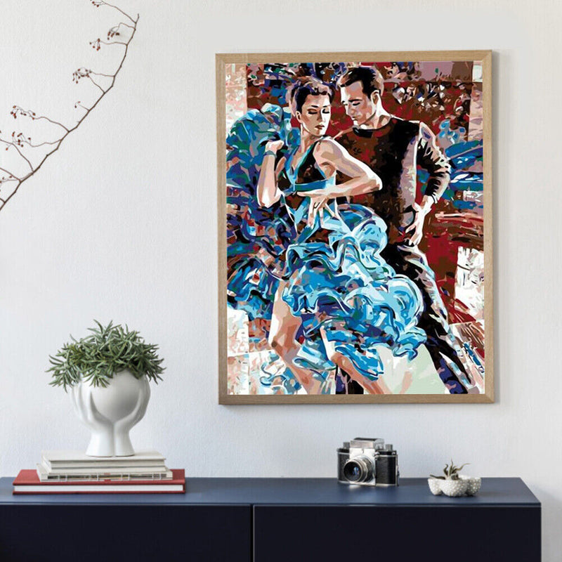 Oil Paint By Numbers Picture DIY Drawing Painting Dancing Couple Paint Decor Art