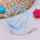 Stainless Steel Plating Pet Hay Manger Food Ball Rabbit Grass Rack (Blue)