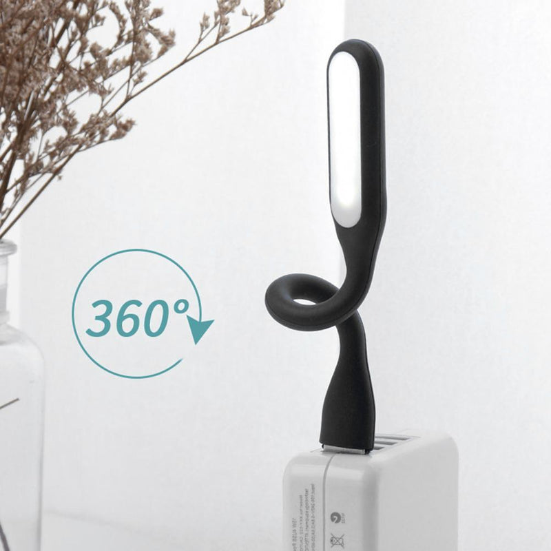 10pcs LED USB Night Light Desk Book Light Portable Lamp Bendable(White)