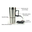 12V Cars Electric Cup Water Heater Bottle Metal Traveling Milk Coffee Tea Boiler