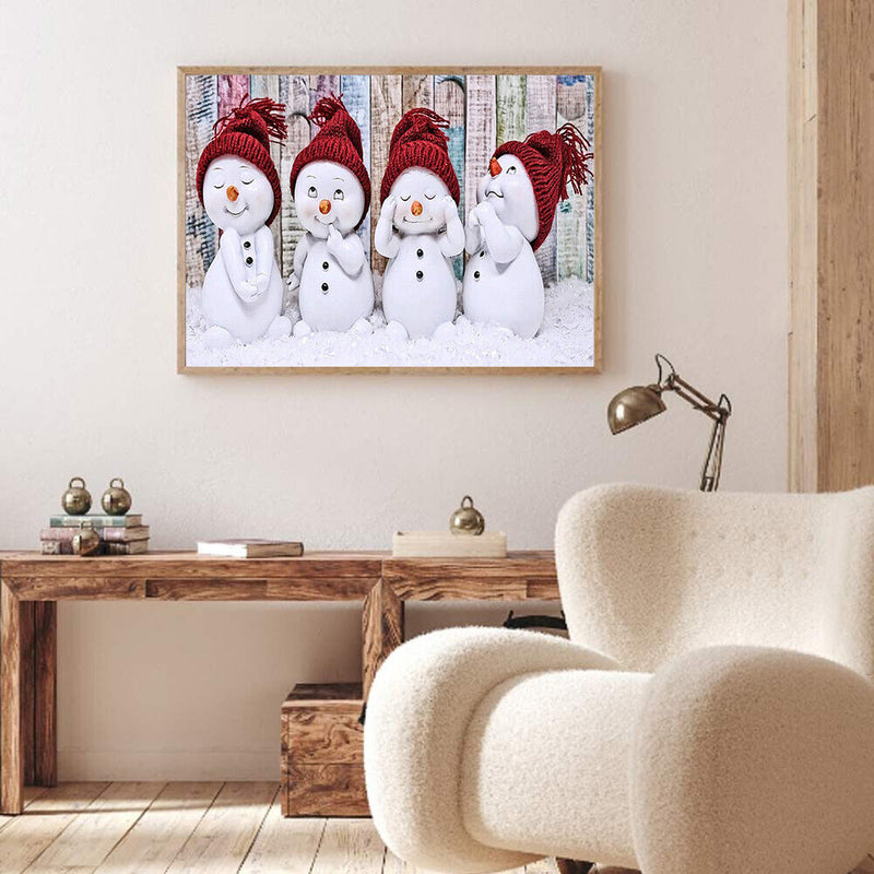 Oil Paint By Numbers Picture DIY Drawing Painting Snowman Baby Drawing on C