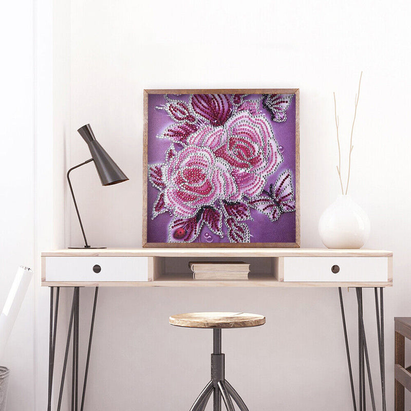 Rose Diamond Painting Special Shape Rhinestone Partial Drill Picture (Y172)