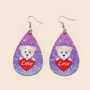 Lightweight Layered Dog Love Teardrop Drop Dangle Earrings Gift for Women Girls