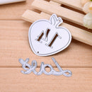 2pcs Love Heart Metal Cutting Die Stencil DIY Scrapbooking Album Embossing-16087