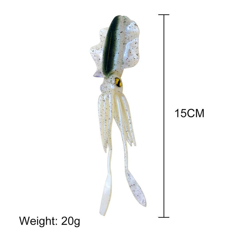 15.5cm 15g Bionic Squid Sea Fishing Lures Artificial Wobbler Bait (Blue)