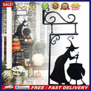 Halloween Decor Witch Shape Cast Sign Corrosion Resistance for Garden Patio Door