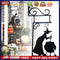 Halloween Decor Witch Shape Cast Sign Corrosion Resistance for Garden Patio Door