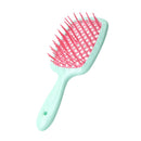 Wide Teeth Air Cushion Comb Scalp Massage Salon Hair Brush (Green pink)