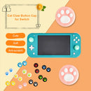 4pcs Cute Cat Paw Thumb Grips for Nintendo Switch Controller (White+Pink)