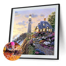 House 5D DIY Round Rhinestone Embroidery Kits Needlework Set Cross Stitch