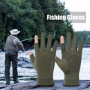 1 Pair Fishing Gloves Anti-slip 2 Fingers Cut Ice Silk Summer Fishing Prote