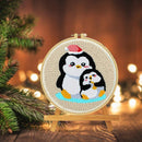 Penguin Cross Stitch Gifts for Beginner Embroidery Sewing Tool Home Wall Decor