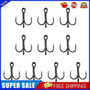 #A 10pcs 6/4/2 Size Fishing Triple Hooks Round Bend Barbed Fishhooks Fishing Tac