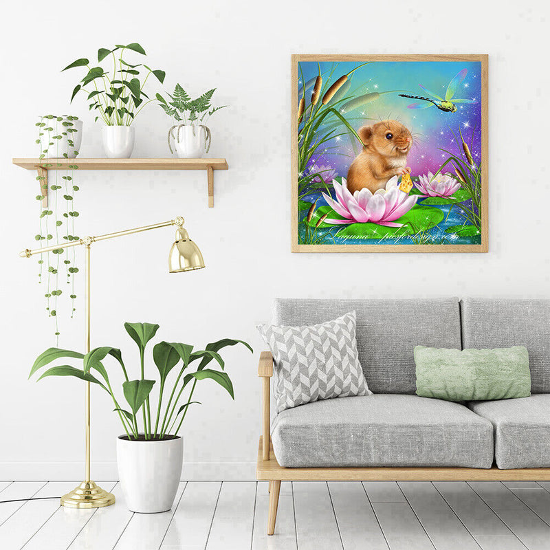 5D DIY Diamond Painting Mouse Dragonfly Full Round Drill Embroidery Craft Newly