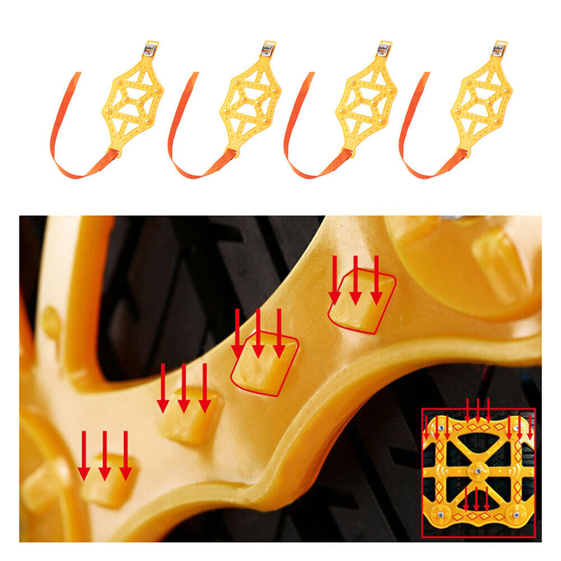 4pcs Car Tire Chains Anti-slip Snow Chains Easy Disassembly Auto Accessories