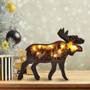 Wooden Ornaments Hollow Multi-Layer Animal Scene Display with Light (Deer) Newly