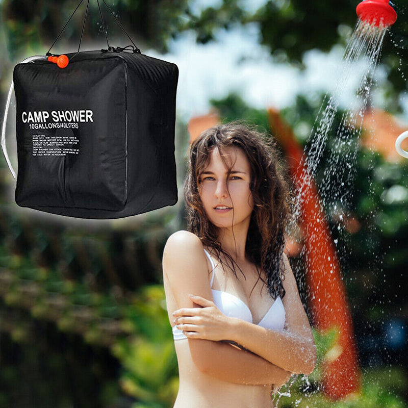 40l Bathing Bags Portable PVC Solar Shower Bag Hangable for Travel Hiking Picnic