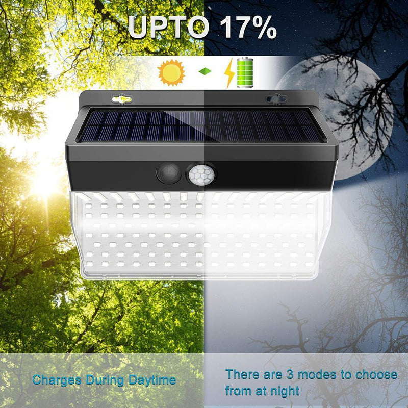Outdoor 206LED Solar Power Motion Sensor Yard Wall Light Waterproof Street Lamp