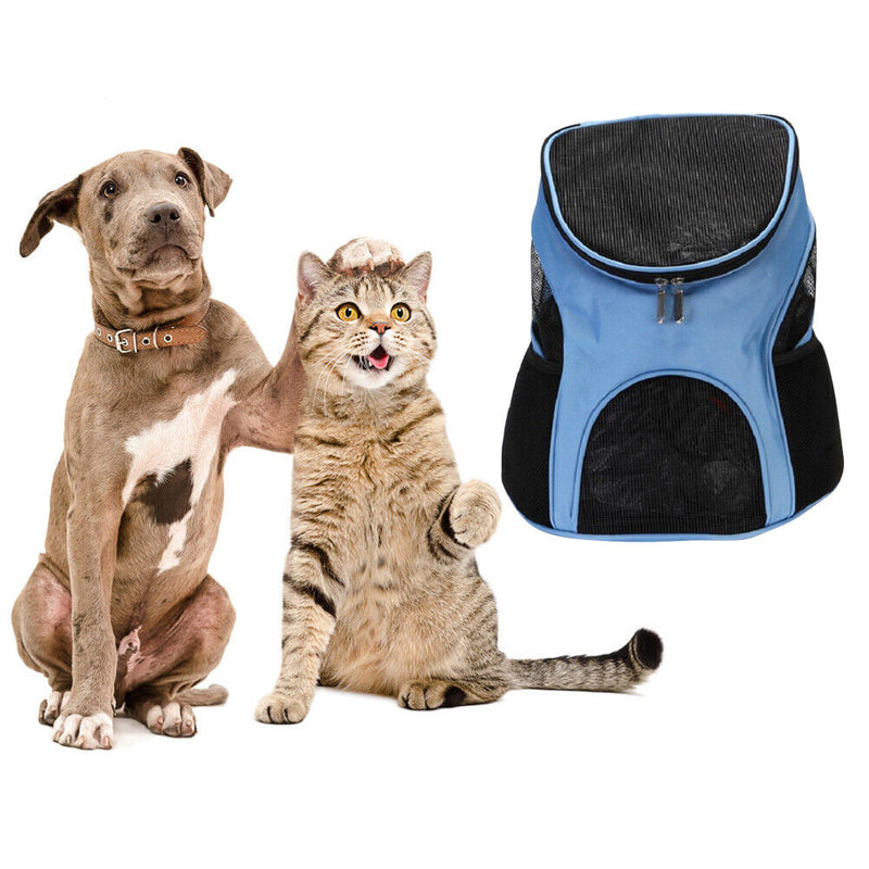 Pet Cat Carrier Backpack Breathable Travel Outdoor Shoulder Carry (Blue) Newly