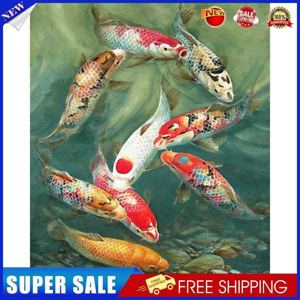 #A Carp Oil Paint By Numbers Kit DIY Acrylic Painting on Canvas Frameless Draw