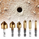 6pcs HSS Chamfer Drill Bit Hex Shank 90 Degree 6mm-19mm Countersink Chamfer