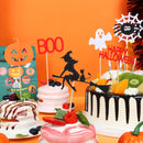 Witch Pattern Cupcake Decor Halloween Style Baking Decoration Cake Topper Set